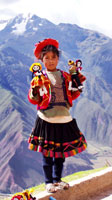 Girl selling dolls